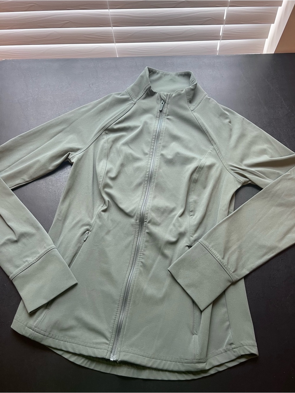 Women's Light Sage Zip-Front Utility Jacket